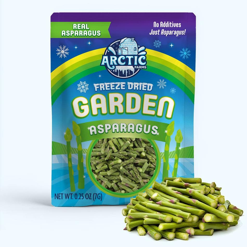 Freeze-Dried Asparagus, Tender, Crisp, Single-Ingredient Vegetable Spears, Resealable Bag (0.25 oz)