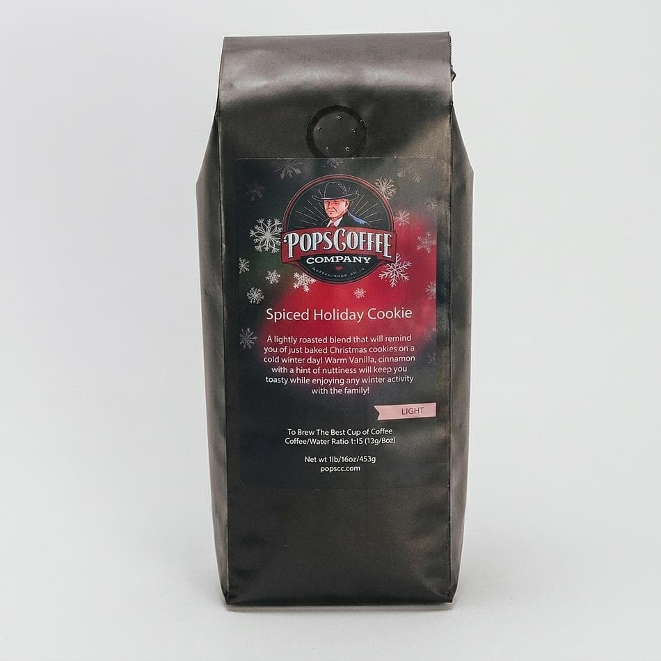 Holiday Cookie Flavored Coffee, Vanilla & Cinnamon, Smooth Medium Roast, 1 lb Bag, Whole Bean or Ground, Regular or Decaf