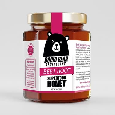 Beet & Ginger Infused Raw Honey, Pre-Workout Energy & Endurance Support, 12 oz (340 g) Jar