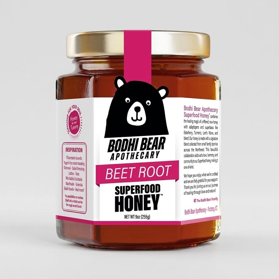 Beet & Ginger Infused Raw Honey, Pre-Workout Energy & Endurance Support, 12 oz (340 g) Jar