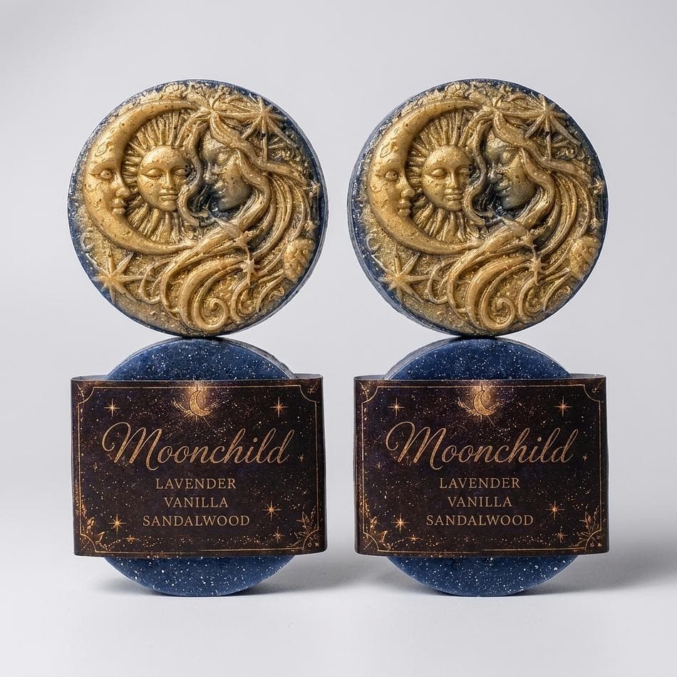 Goat Milk Soap Bars, Lavender Vanilla & Sandalwood, Calming Essential Oil Scent, Indigo Colored, 2-Pack