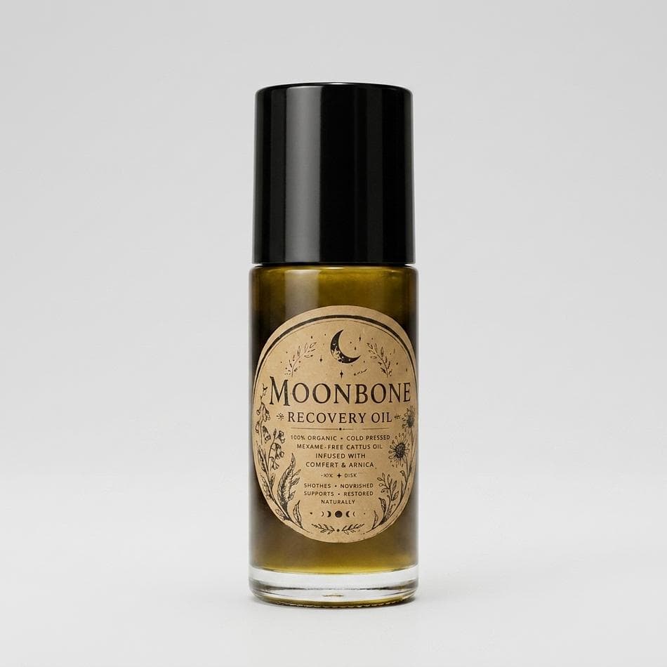 Comfrey & Arnica Massage Oil Roller, Castor Oil + DMSO, Cooling Peppermint, Muscle & Joint Recovery, 50 mL