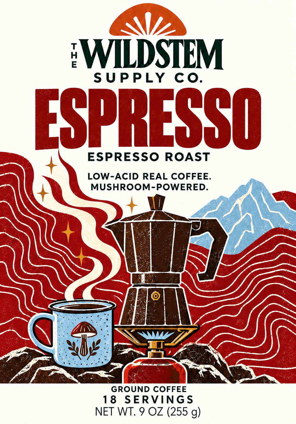 Espresso Ground Mushroom Coffee - 9 ounce bag