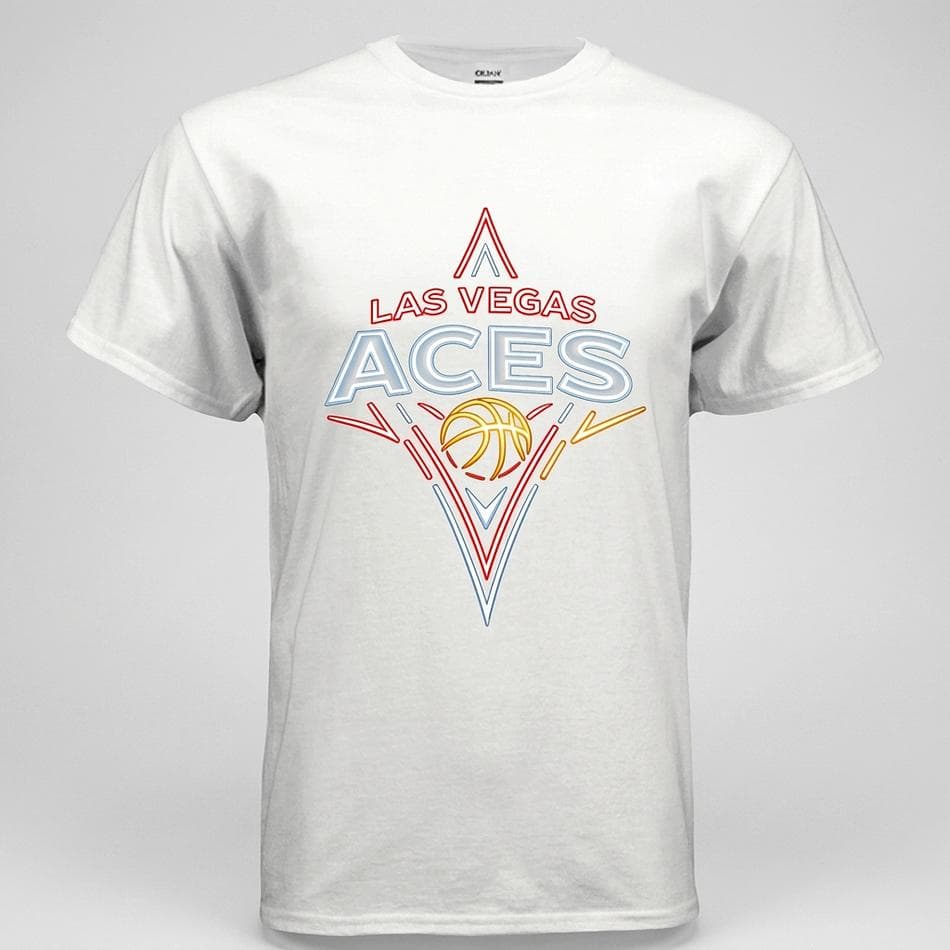 Adult Unisex Graphic T‑Shirt, Gildan G500 Cotton, Las Vegas Aces Fan Tee, Classic Fit, 5.3 oz, Sizes S–5XL