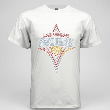 Adult Unisex Graphic T‑Shirt, Gildan G500 Cotton, Las Vegas Aces Fan Tee, Classic Fit, 5.3 oz, Sizes S–5XL