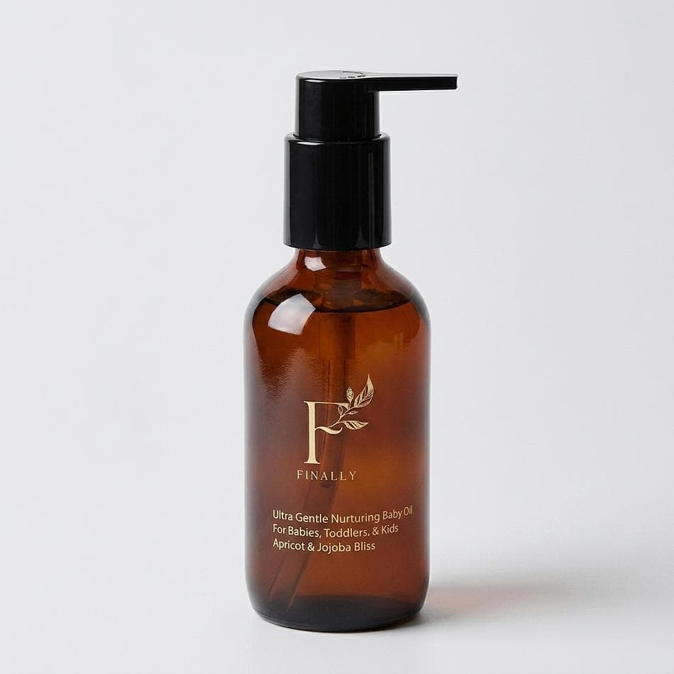 Fragrance-Free Baby Oil, Organic Jojoba & Apricot Kernel + Grapeseed, Sensitive Skin Moisturizer, 4 oz Pump Bottle