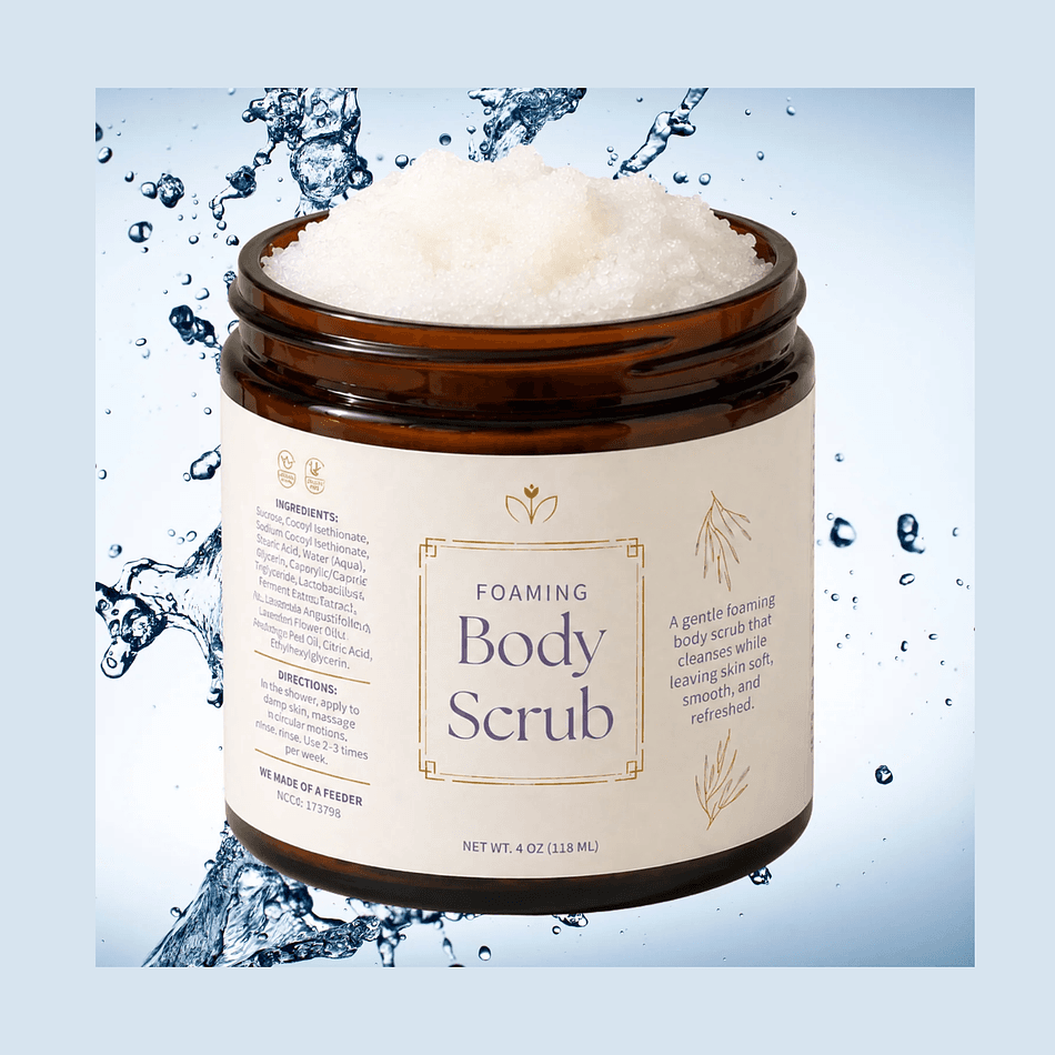 Foaming Sugar Body Scrub, Sea Salt & Orchid, Smooth Rough Skin, 7 oz Whipped Exfoliating Polish