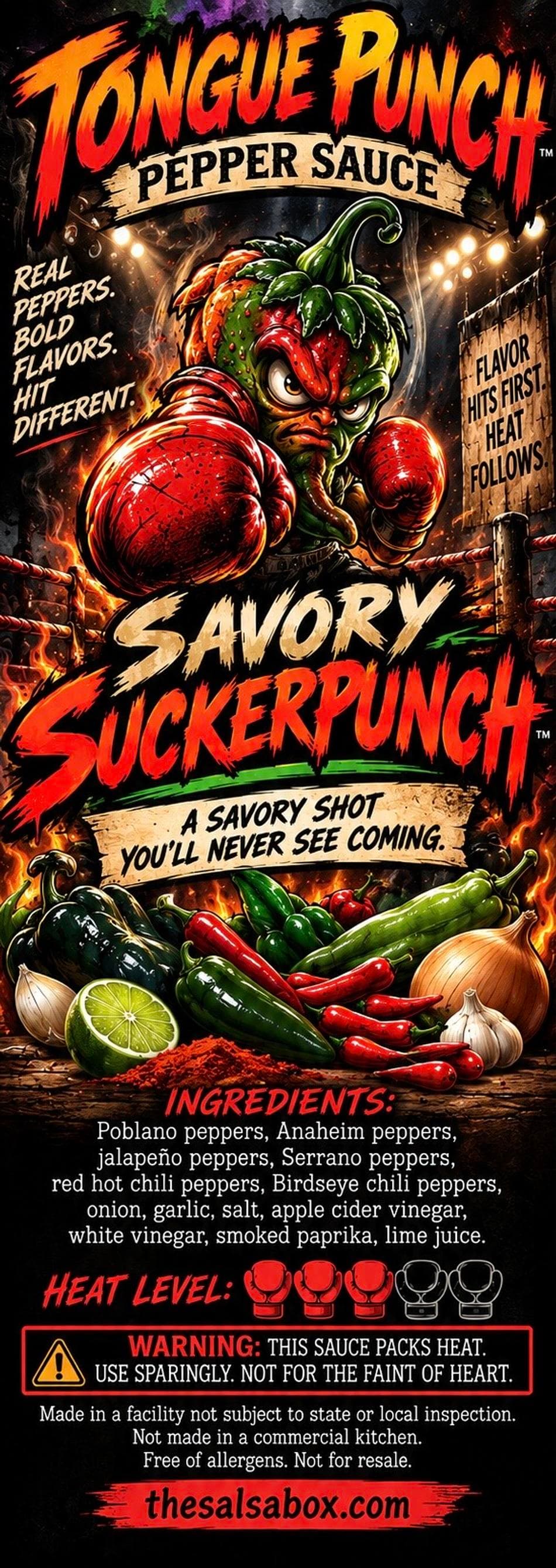 Smoky Savory Hot Sauce, Smoked Poblano & Jalapeño, Garlic Onion Lime, Medium Heat 4/10, 3oz