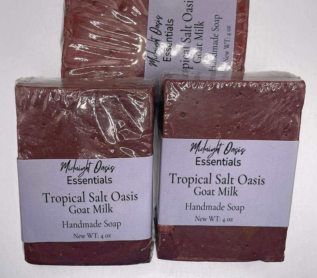 Tropical Salt Oasis Goat Milk Soap 🧼✨ – A Luxurious Escape for Your Skin