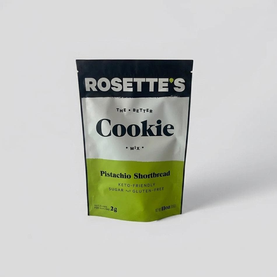 Pistachio Shortbread Cookie Mix, Almond Flour & Pistachios, Sugar-Free Keto Low Carb, 2g Net Carbs, 16 Cookies, 11 oz Bag