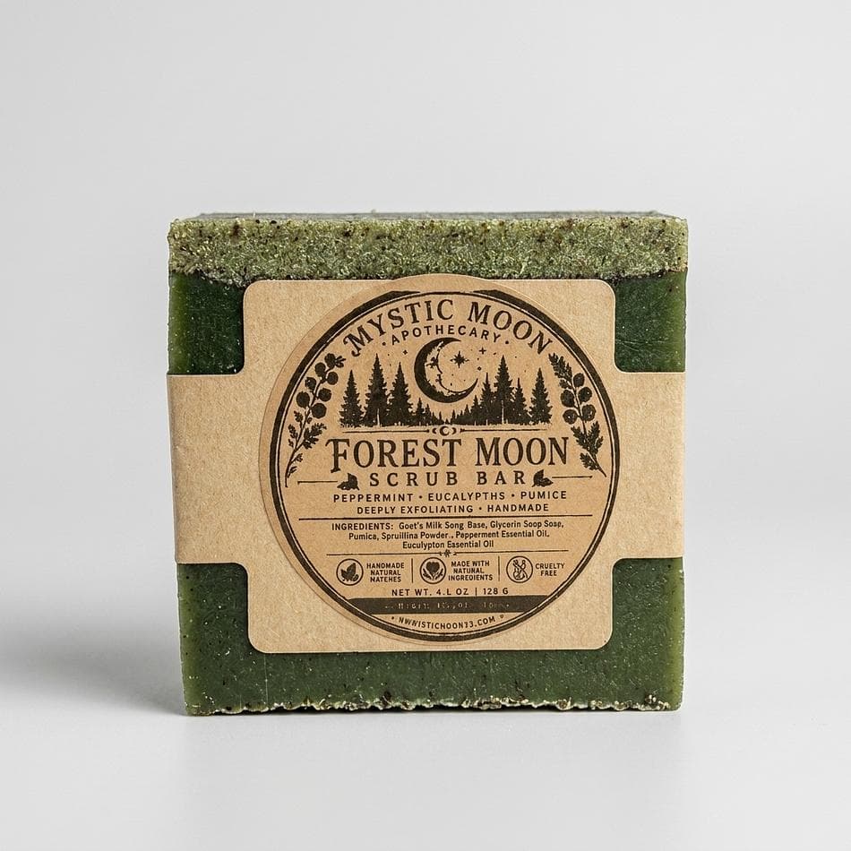 Pumice Exfoliating Soap Bar, Goat Milk & Glycerin, Peppermint + Eucalyptus, Rough Dry Skin Scrub, 1 Bar