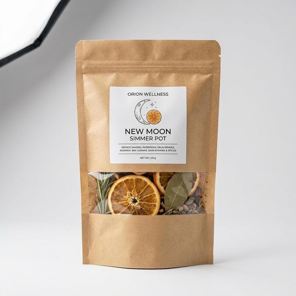 Botanical Simmer Pot, Palo Santo & Lemon, Grounding Home Aromatherapy, 1 Sachet (Reusable)