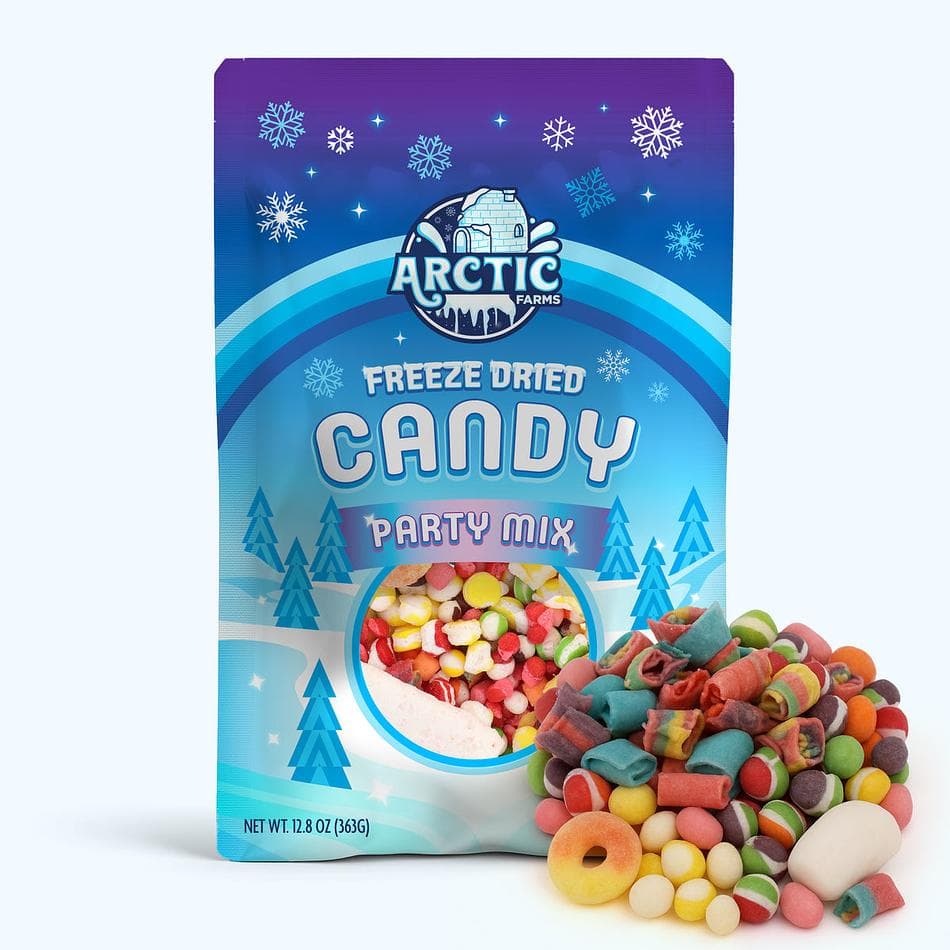 Freeze-Dried Candy Party Mix, Assorted Crunchy Candy Variety, Large Resealable Bag (12.8 oz)