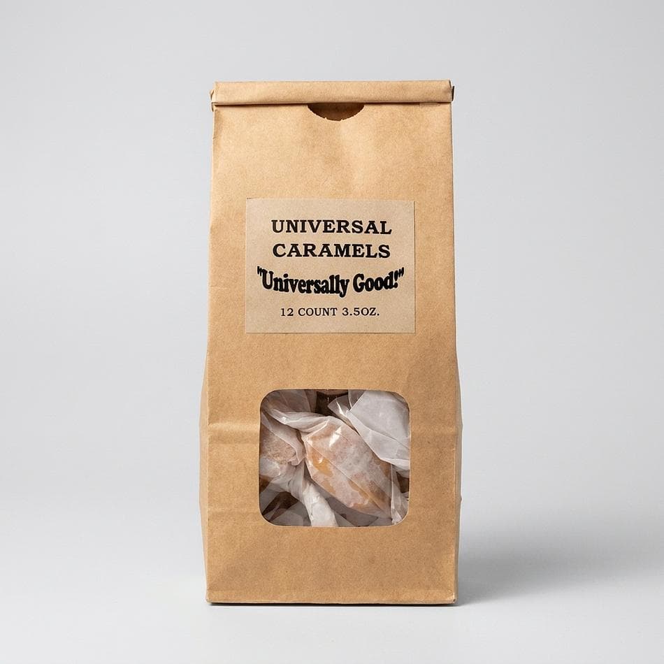 Butter Pecan Caramels, Real Butter & Pecans, Melt-in-Your-Mouth Candy, 12 Piece Hand-Wrapped Bag
