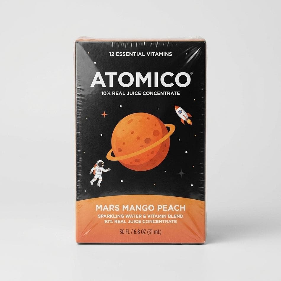 Sparkling Vitamin Water, Mango & Peach Juice, Vitamins + Electrolytes, Lightly Sweetened, 12-Pack