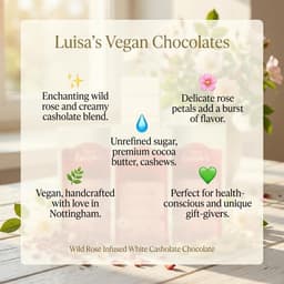 Wild Rose Infused White Casholate Chocolate with Petals | Vegan & Plant-based-3