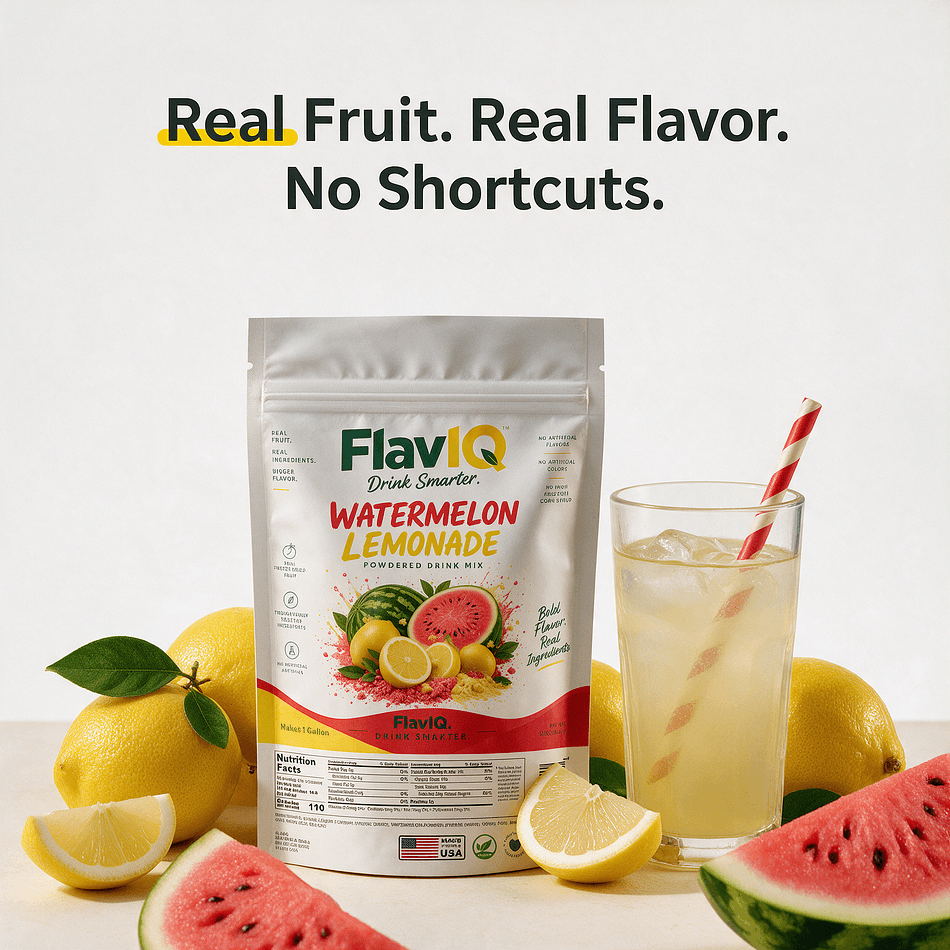 FlavIQ Watermelon Lemonade Powder | Watermelon Lemon Drink Mix with Real Fruit