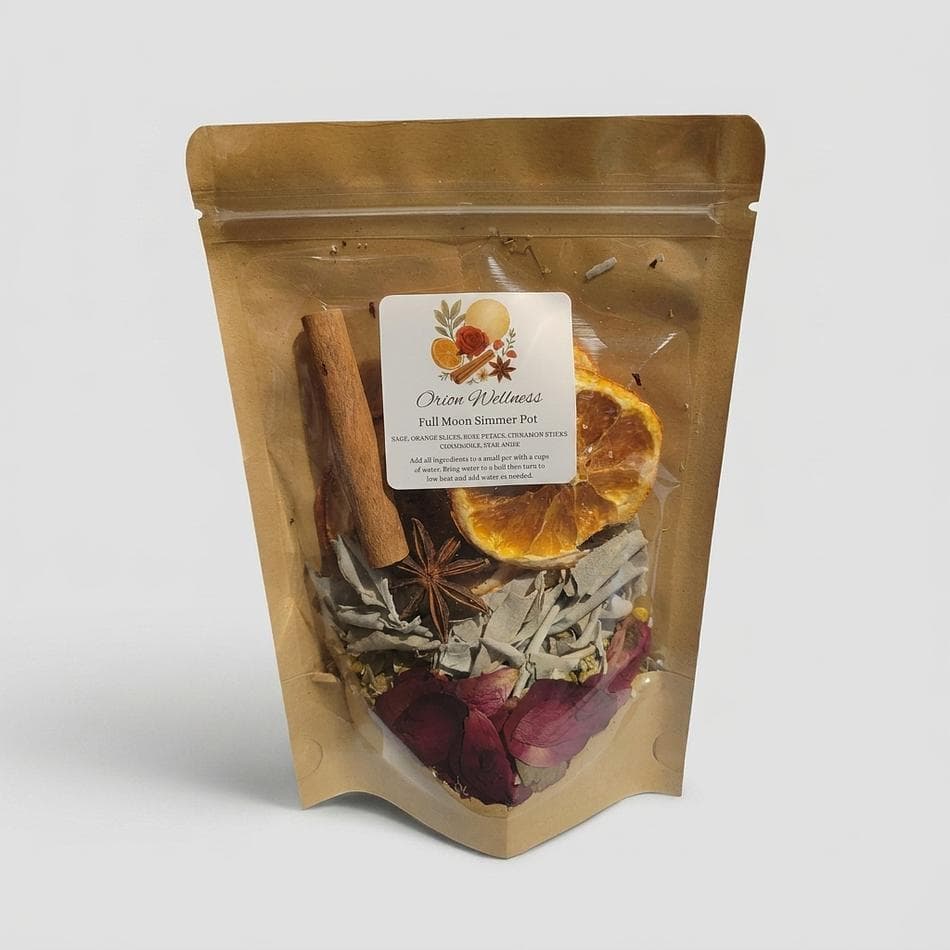 Botanical Simmer Pot Kit, Sage Orange Rose & Chamomile, Cozy Citrus-Floral Home Fragrance, Stovetop Potpourri Blend