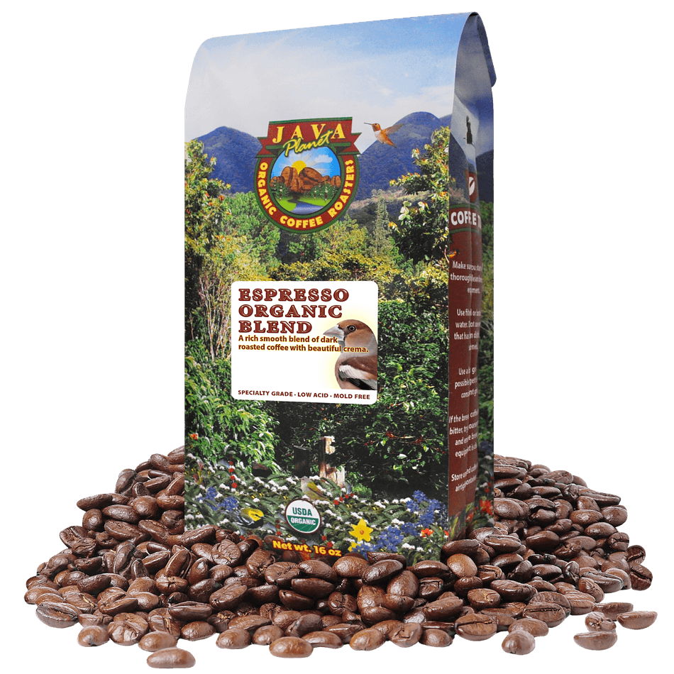 Java Planet Espresso Organic Blend – Dark Roast, Rich & Bold, Built for Espresso, Low Acid, Whole Bean, 1 lb
