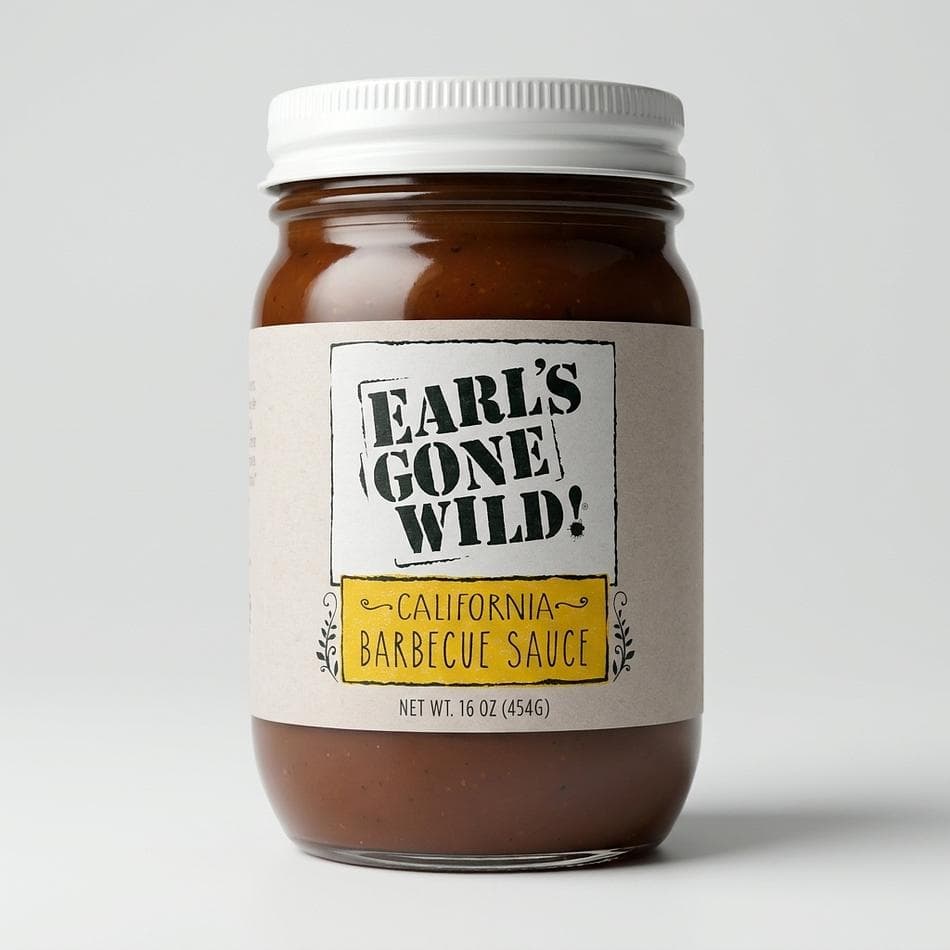 Sweet & Tangy California BBQ Sauce, Tomato, Molasses & Honey, Mild Gourmet Barbecue Sauce, 16 oz Jar