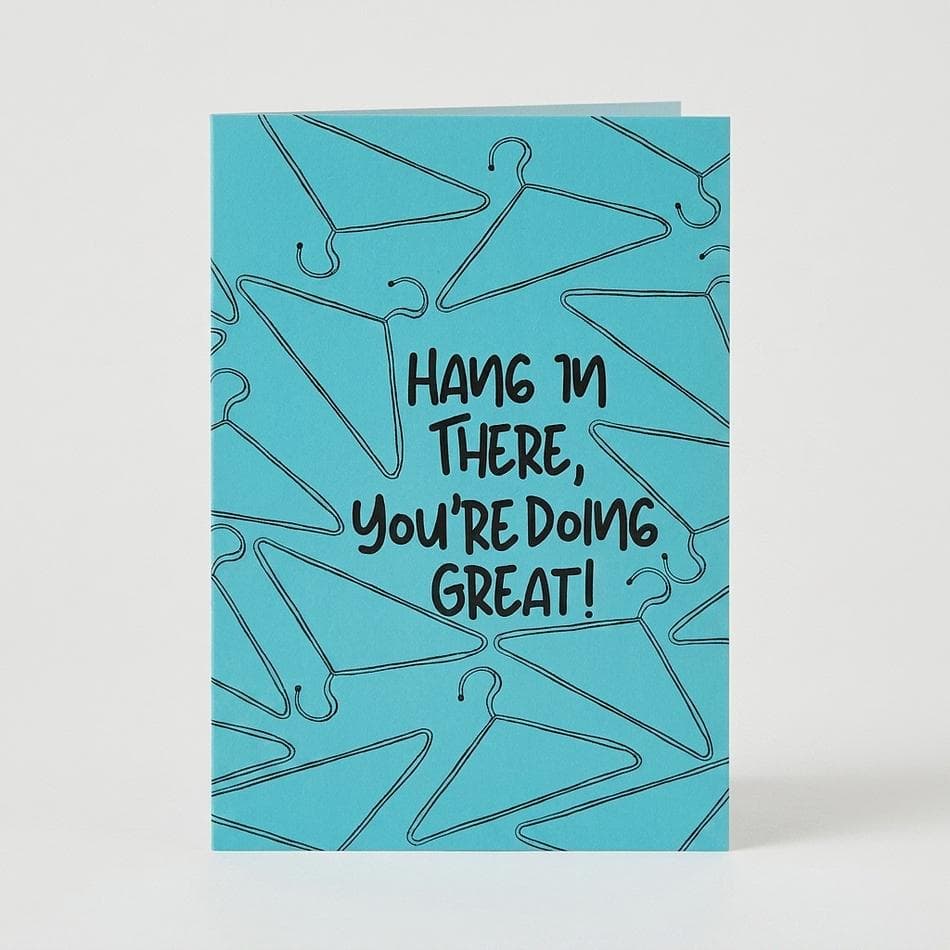 Encouragement Greeting Card, Hand-Drawn Design, 100% Recycled Paper, Blank Inside, A2 Folded Card + Envelope