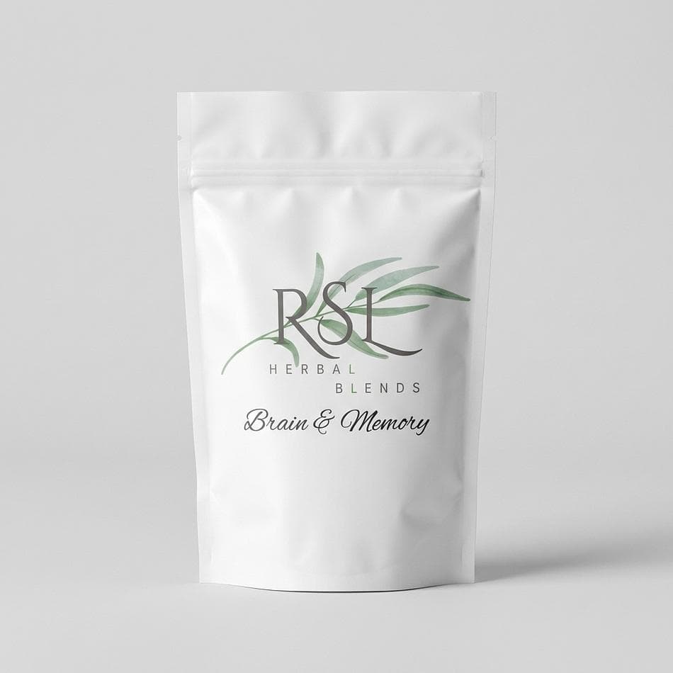 Herbal Brain & Memory Tea, Cognitive Support Blend, Focus & Mental Clarity, Loose Leaf, 3.5 oz Bag + Tea Strainer