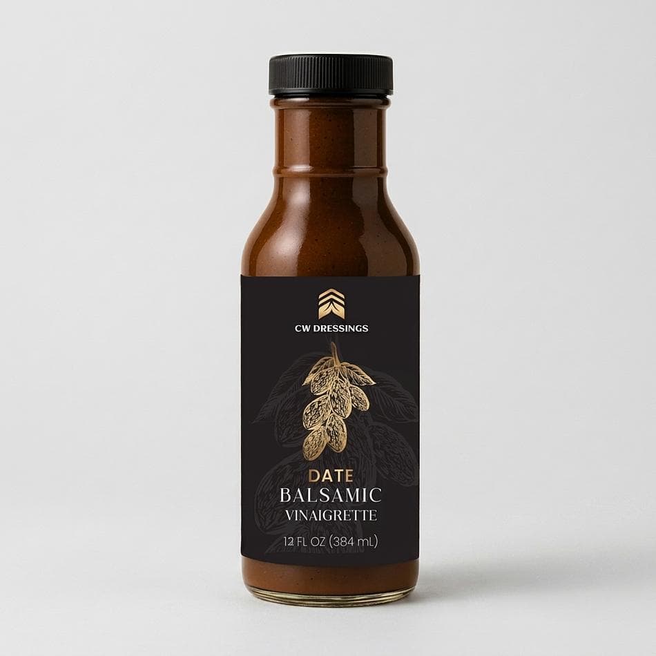 Date Balsamic Vinaigrette Dressing & Marinade, EVOO, No Added Sugar, 12 fl oz