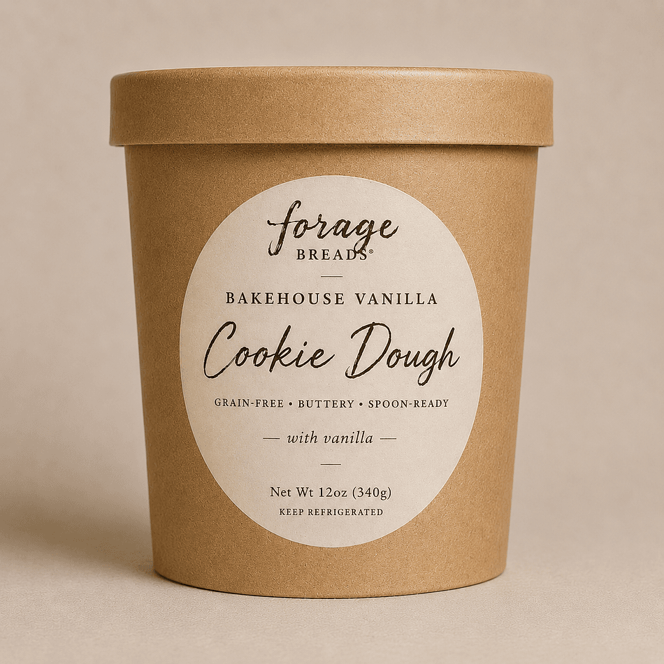 Grain-Free Bakehouse Cookie Dough | Made with Organic Blanched Almond Flour & Organic Pasture-Raised Butter | ✓ only 1g Sugar | ✓ Gluten-Free and Spoon-Ready, or Bake | 12 oz.