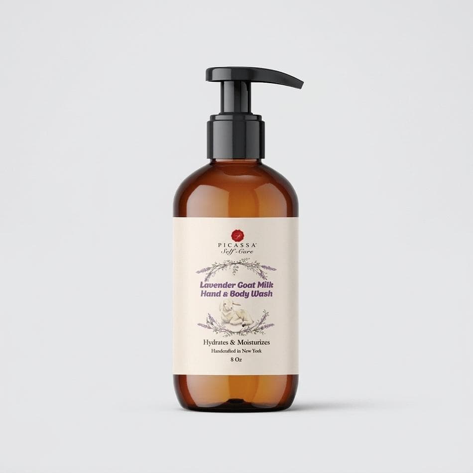 Goat Milk Body Wash, Organic Goat Milk, Hydrating Cleanser for Dry Sensitive Skin, Lavender or Rose Scent