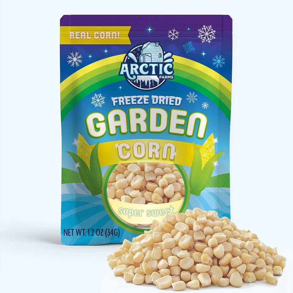 Freeze-Dried Super Sweet Corn, Real White Corn Kernels, Crunchy Snack & Topping, Pack of 3 Resealable Bags (1.2 oz each)