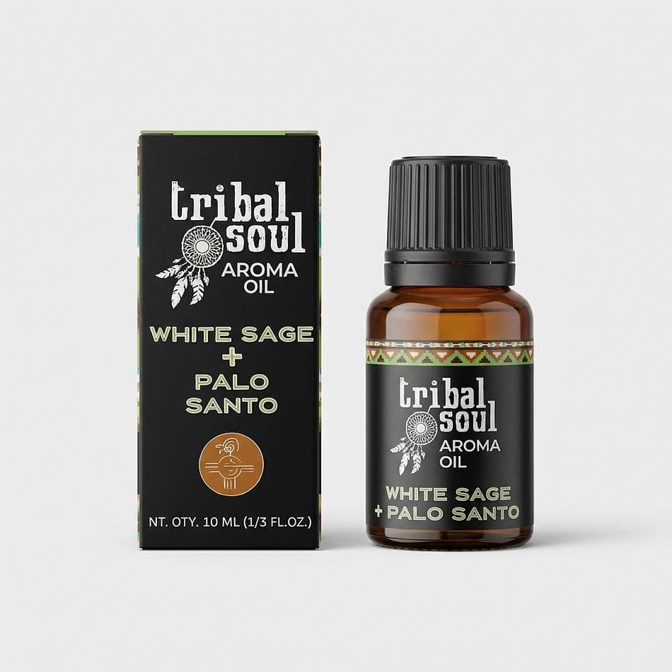 Tribal Soul Aroma Fragrance Oil, White Sage & Palo Santo, Cleansing & Relaxation Scent, 10 ml (0.34 oz) for Diffusers & Burners