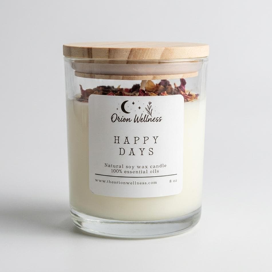 Aromatherapy Soy Candle, Sweet Orange, Geranium & Frankincense, Uplifting Citrus-Floral, 8 oz, Cotton Wick