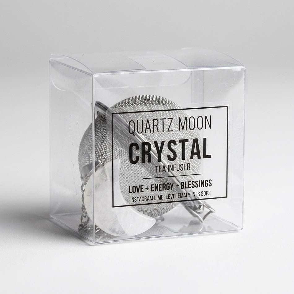 Natural Quartz Crescent Moon Stainless Steel Tea Ball Infuser