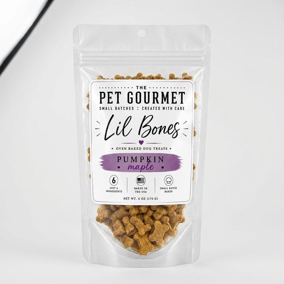 Crunchy Bite-Size Dog Treats, Pumpkin & Maple Syrup, Training Rewards, Mini Bone Biscuits, 6 oz Bag