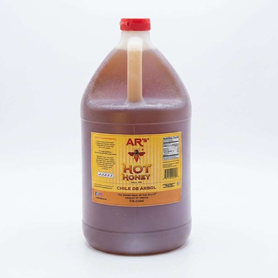 Mild Hot Honey, Pure Honey & Chile de Arbol Peppers, Sweet Heat Glaze & Drizzle, 192 oz (Gallon) Jug