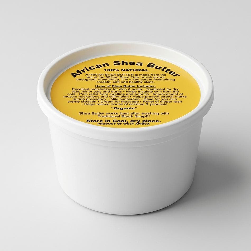 Unrefined White Shea Butter, 100% Pure Vitellaria Paradoxa, Fragrance-Free Deep Moisture Balm, Size/Net Wt (Add Oz)