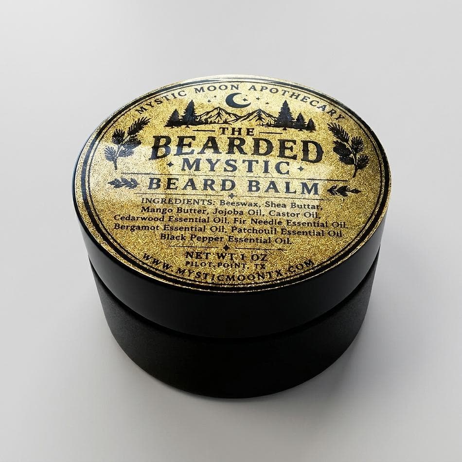 Beard Balm, Sandalwood Cedarwood Frankincense, Light Hold & Conditioning, 1 oz Glass Jar