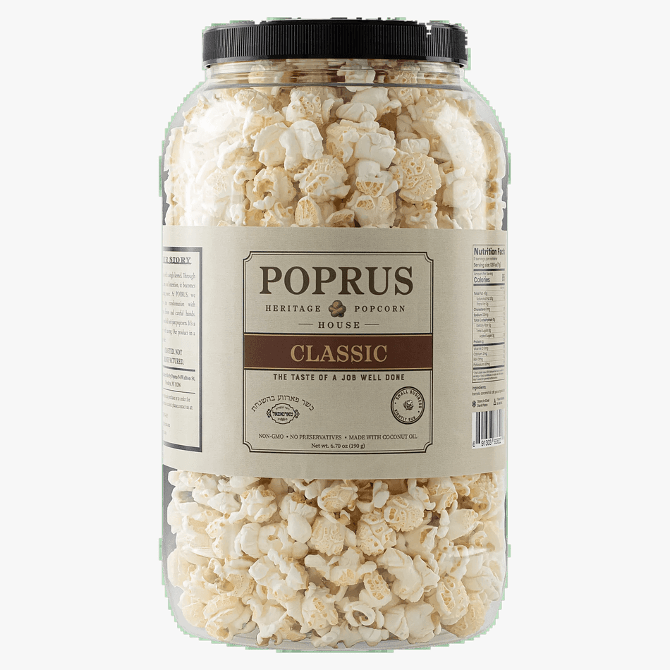 Gourmet Popcorn Jar, Coconut Oil & Sea Salt, Kosher Parve Dairy-Free Snack, 6.70 oz