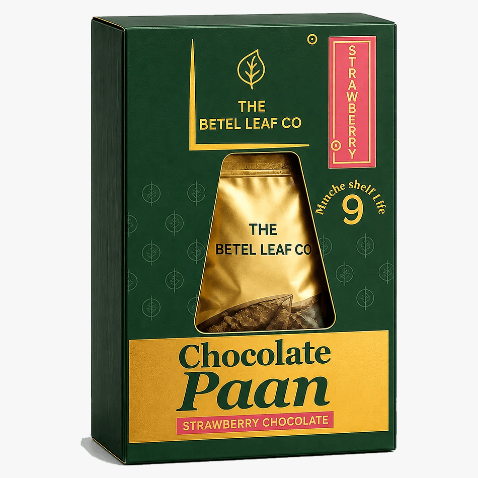 Chocolate-Coated Meetha Paan Triangle, Strawberry-Flavored Chocolate Shell, Sweet Betel Leaf Filling, 40g Single