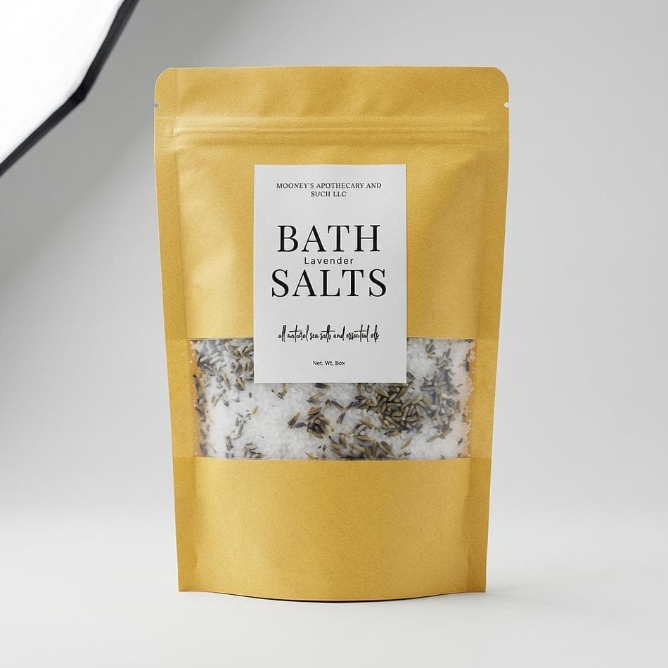 Lavender Bath Salts, Mineral Salt Soak, Relaxing Aromatherapy, 8 oz Jar