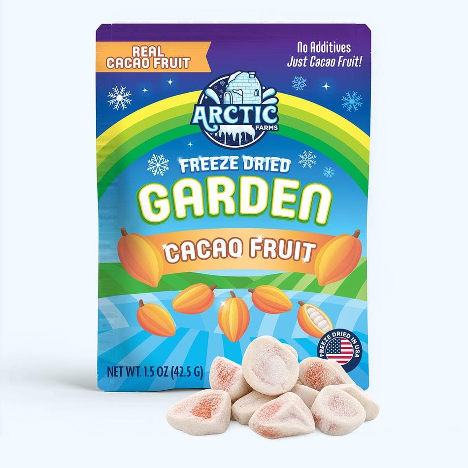 Freeze-Dried Cacao Fruit & Pulp with Cacao Bean, Sweet-Tangy Tropical Crunch, No Added Sugar, Pack of 3 Resealable Bags (1.5 oz each)