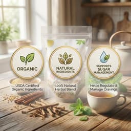 14-Day Sugar Cravings Support Organic Herbal Tea (4 oz / ~30 servings) — Gymnema • Fenugreek • Cinnamon-6