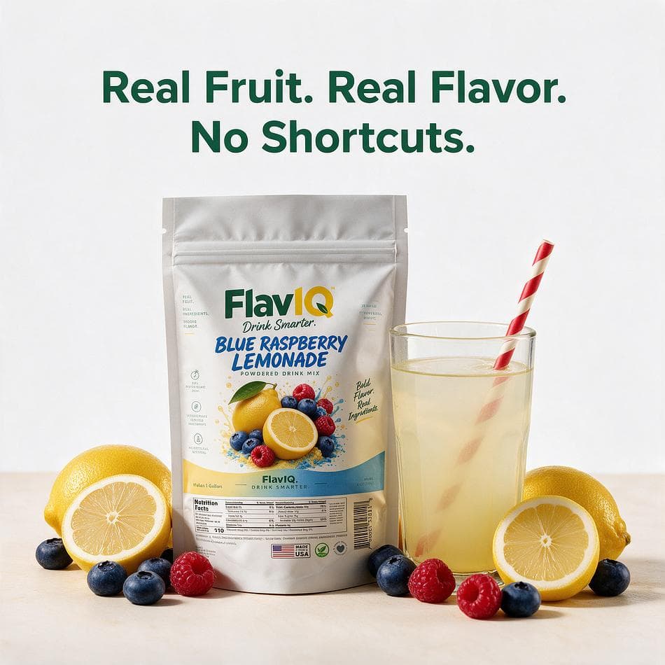 FlavIQ Blue Raspberry Lemonade Powder | Blue Raspberry Lemon Drink Mix