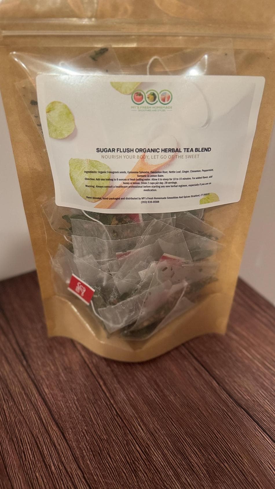 Sugar Flush Detox Organic Hand-Blended Herbal Tea Blend.