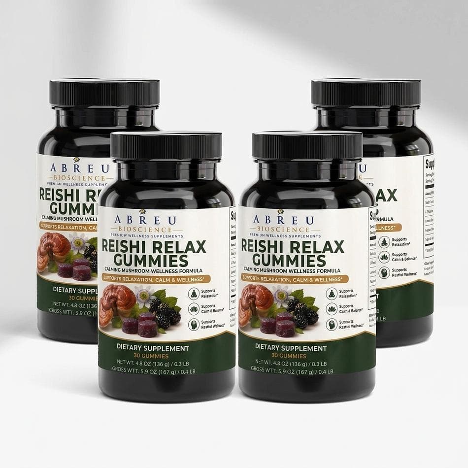 Reishi Mushroom Calm Gummies, Reishi Extract + L-Theanine, Lemon Balm, Passion Flower & Valerian, Stress Support, 30 Count