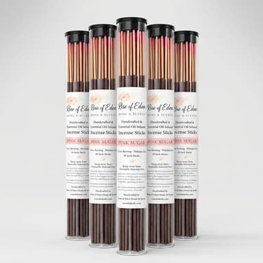 Handcrafted Fruity Incense Sticks, Essential Oils & Plant-Derived, Clean Burn No Black Smoke, 20ct Tube / 50-100ct Bags