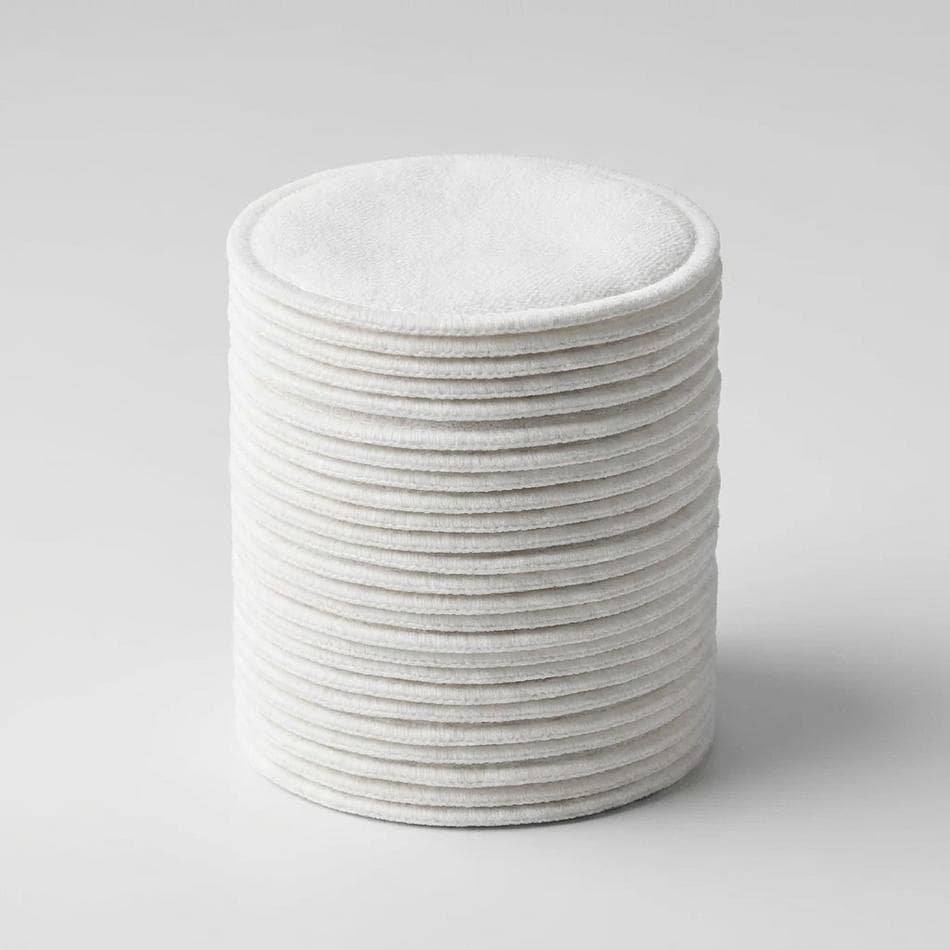 Reusable Bamboo Makeup Remover Pads, Organic Bamboo, Ultra-Soft Cleansing Rounds, Washable Reusable, 20-Pack
