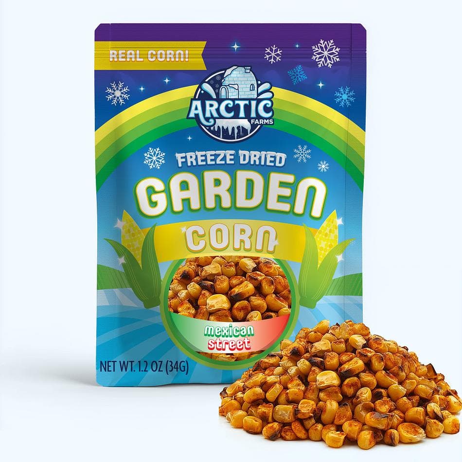 Freeze-Dried Mexican Street Flavor Corn, Seasoned Crunchy Corn Snack, Pack of 3 Resealable Bags (1.2 oz each)