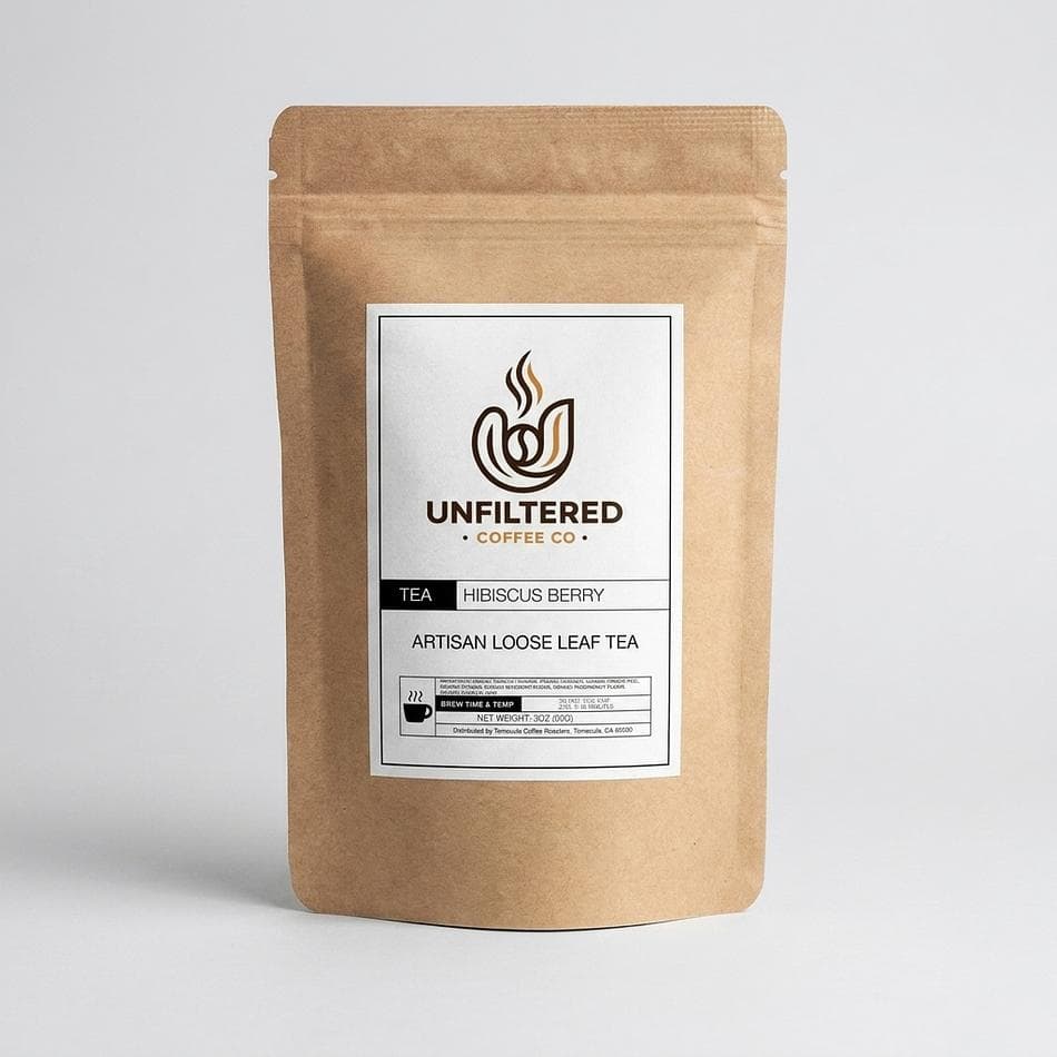 Loose Leaf Hibiscus Berry Herbal Tea, Hibiscus & Rooibos, Fruity Iced or Hot Tea, 3 oz Bag