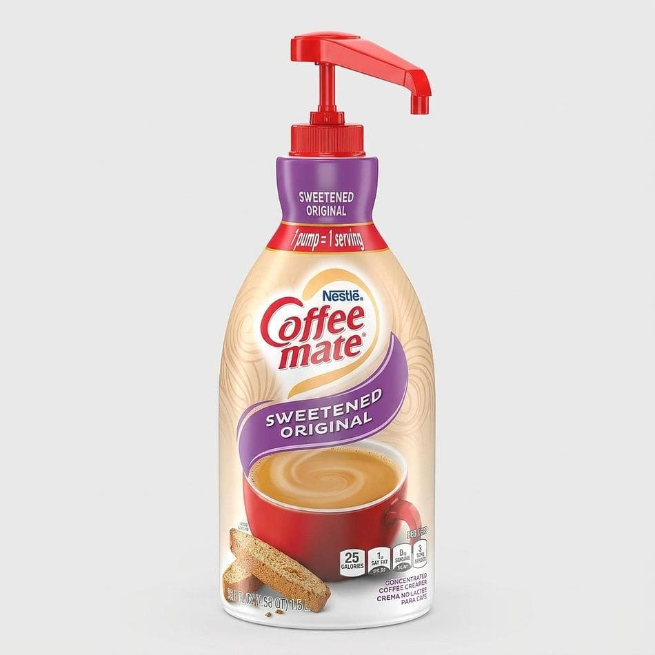 Sweetened Original Liquid Coffee Creamer, Pump Bottle, Smooth & Creamy for Coffee & Tea, 1 Liter
